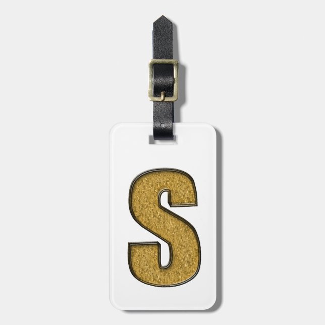 Etiqueta De Bagagem Bling Dourado S (Frente Vertical)