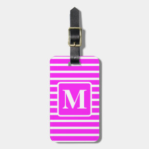 Etiqueta De Bagagem Bloco Cor-de-Rosa, Banho Monograma