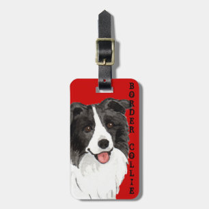 Etiqueta De Bagagem Bloco da cor de border collie