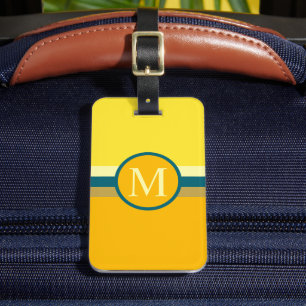 Etiqueta De Bagagem Bloco de Cor Laranja Escuro Amarelo-Claro Personal