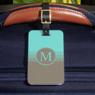 Etiqueta De Bagagem Bloco de Cor Púrpura Azul Escuro e Brilho Personal