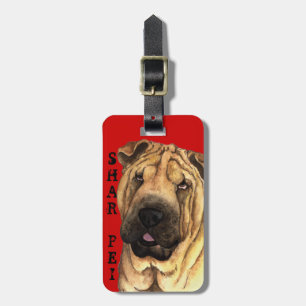 Etiqueta De Bagagem Bloco de Cores Shar-Pei