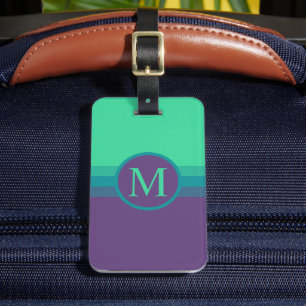 Etiqueta De Bagagem Bloco de Cores Verde Brilhante Personalizado