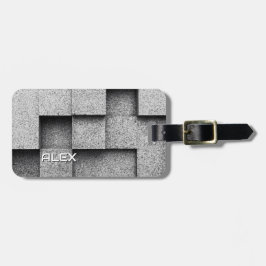 Etiqueta De Bagagem Blocos Concretos Brutalistas - Textura Industrial