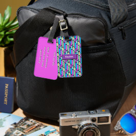 Etiqueta De Bagagem Blocos Retro Coloridos