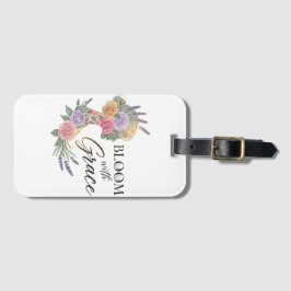 Etiqueta De Bagagem Bloom com Grace Elegant Floral Woman Silhouette