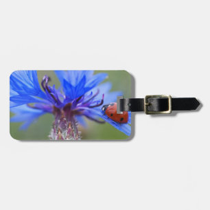 Etiqueta De Bagagem Blue Blossoms Ladybug Peace Love Destiny Art Vine