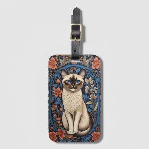 Etiqueta De Bagagem Blue Eyed Siamese Cat William Morris Inspirou