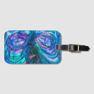 Etiqueta De Bagagem Blue Fantasy Watercolor