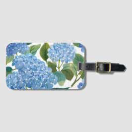 Etiqueta De Bagagem Blue Hydrangeas | Beautiful Floral Bush