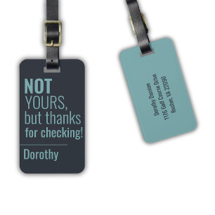 Etiqueta De Bagagem Blue Typografia Funny Bag Nome Endereço