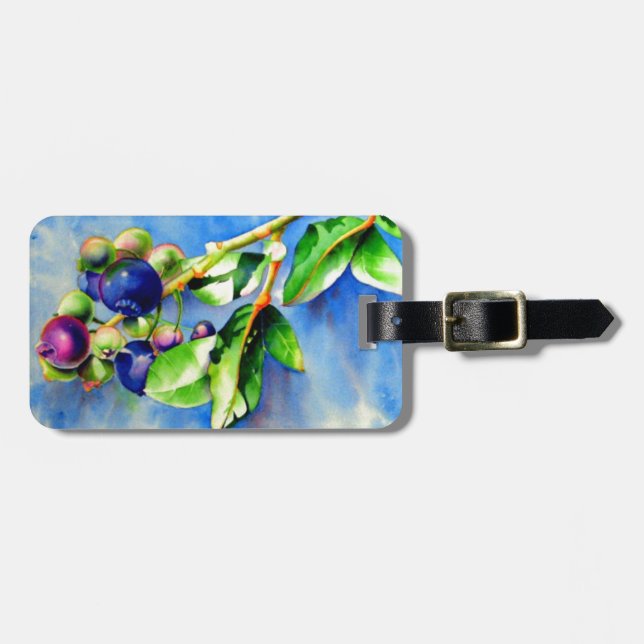Etiqueta De Bagagem Blueberry Sprig (Frente Horizontal)
