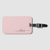 Blush Dusty Pink Girly Script Monograma Nome Moder