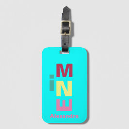 Etiqueta De Bagagem Boho Azul-Azul-Azul multicolor