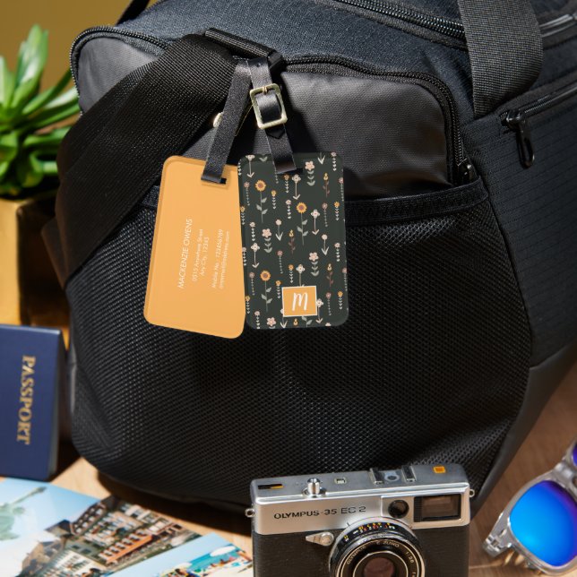 Etiqueta De Bagagem Boho Personalizado (Frente e verso)