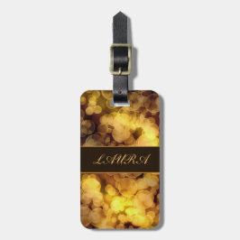 Etiqueta De Bagagem Bokeh dourado abstrato