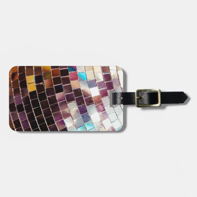 Etiqueta De Bagagem Bola de Disco Espelho (Frente Horizontal)