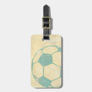 Etiqueta De Bagagem Bola de futebol de Pastel Blue por Chariklia Zarri