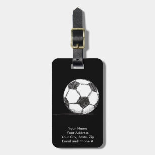 Etiqueta De Bagagem Bola de futebol, futebol, Futebol, esporte de equi