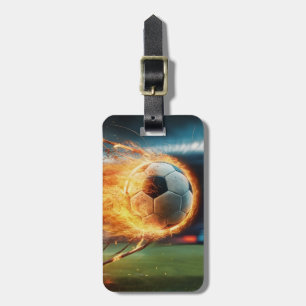 Etiqueta De Bagagem Bola de Futebol Tendência em Chamas Futebol Person