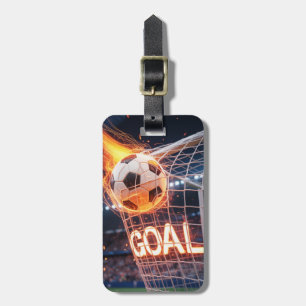 Etiqueta De Bagagem Bola de Futebol Tendência em Chamas Futebol Person