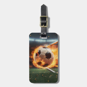 Etiqueta De Bagagem Bola de Futebol Tendência em Chamas Futebol Person