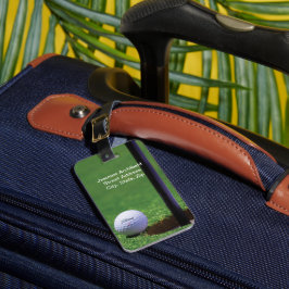Etiqueta De Bagagem Bola de golfe na beira do copo Personalizar caixa