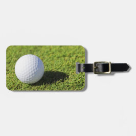 Etiqueta De Bagagem Bola De Golfe No Curso De Grama Verde - Personaliz