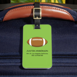 Etiqueta De Bagagem Bola de Rugby Americana Personaliza