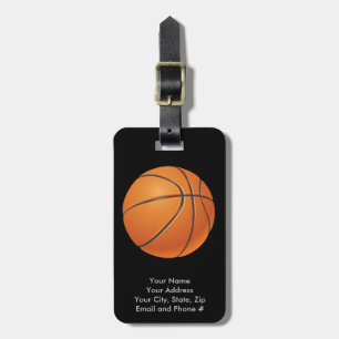 Etiqueta De Bagagem Bola do basquetebol, esporte de equipe