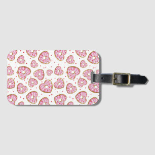 Etiqueta De Bagagem Bolachas de Coração Cor-de-Rosa Bonita Tag de Baga