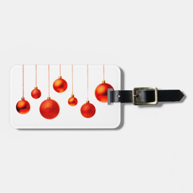 Etiqueta De Bagagem Bolas de Natal (Frente Horizontal)