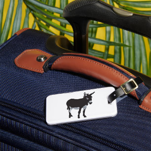 Etiqueta De Bagagem Bold Donkey Silhouette Animal