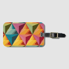 Etiqueta De Bagagem Bold Geometric Triangle Pattern 