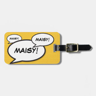 Etiqueta De Bagagem Bolha de fala do seu nome diversão retrô história 