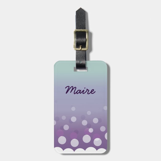 Etiqueta De Bagagem Bolhas de Tealy-Purple (Frente Vertical)