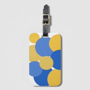 Etiqueta De Bagagem Bolinhas azuis, amarelas e brancas