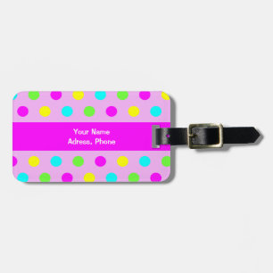 Etiqueta De Bagagem Bolinhas Coloridas Engraçadas Girly