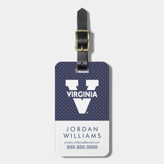 Etiqueta De Bagagem Bolinhas da Virginia Cavaliers (Frente Vertical)