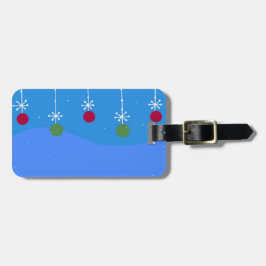 Etiqueta De Bagagem Bolinhas de Natal e Flocos de Neve