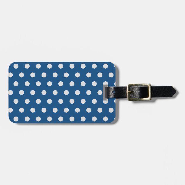 Etiqueta De Bagagem Bolinhas Pantone Azul Clássico (Frente Horizontal)
