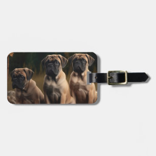 Etiqueta De Bagagem Bolmastiff Puppy Autumn Delight Pumpkin