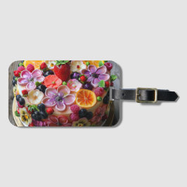Etiqueta De Bagagem Bolo de fruta colorido