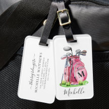 Bolsa de Golfe com Monograma Rosa