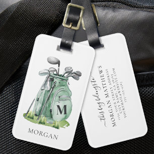 Etiqueta De Bagagem Bolsa de Golfe Monogram Green