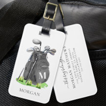 Bolsa de Golfe Preta Monogramada