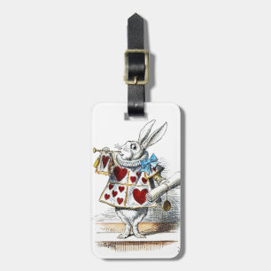 Etiqueta De Bagagem Bolsa do Coelho Branco Alice Wonderland Hearts
