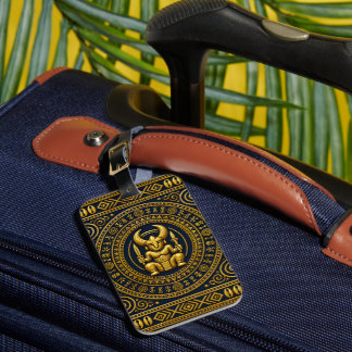 Etiqueta De Bagagem Bolsa Tote Cultural de Luxo Igbo Ikenga Índigo e D