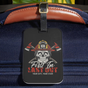 Etiqueta De Bagagem Bombeiro de NOME Personalizado Primeiro no Bombeir