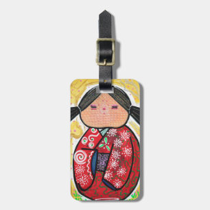 Etiqueta De Bagagem Boneca de Kokeshi